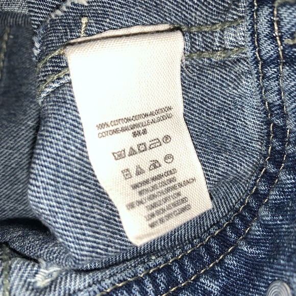 Free People Jacket Women's Size Medium Blue Denim Hoodie Long Sleeve Distressed - Picture 8 of 14